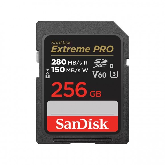SanDisk 256Gb Extreme Pro SDXC UHS-II 280MB R-150MB W